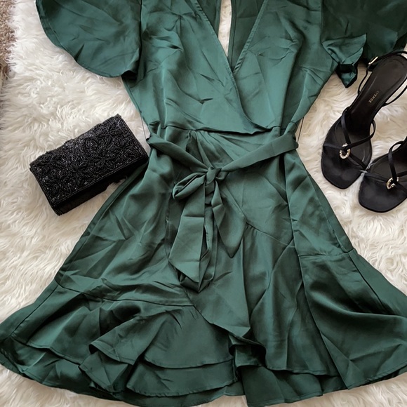 Satin Ruffle Dress - Picture 2 of 4